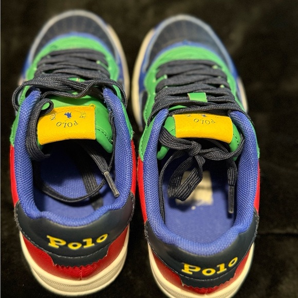 Polo by Ralph Lauren Kids Green and Blue Sneakers with Vibrant Design - Picture 9 of 14